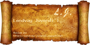 Lendvay Juvenál névjegykártya